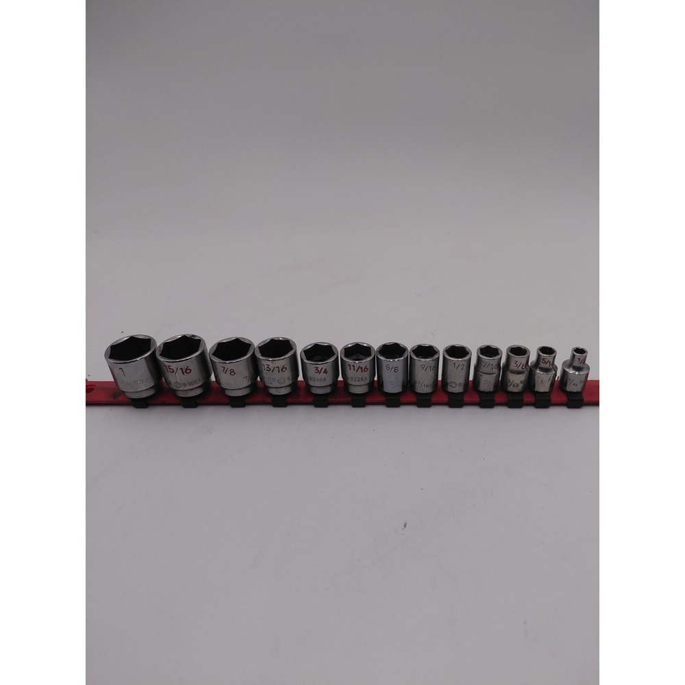 Matco Tools USA 13pc SAE 1/4-1" Shallow Socket Set 6 Point Easy Read Mechanic